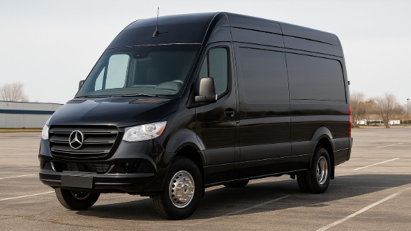 Exterior of Charter Bus Company Charlotte's 14 Passenger Sprinter Limousine in Charlotte