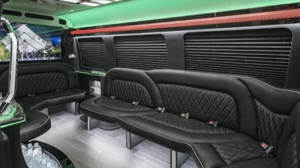 Interior of Charter Bus Company Athens's 14 Passenger Sprinter Limousine in Athens