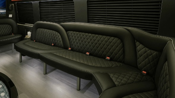 Interior of Charter Bus Company Savannah's 14 Passenger Sprinter Limousine in Savannah