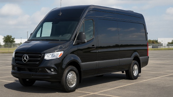 Exterior of Charter Bus Company Savannah's 14 Passenger Sprinter Limousine in Savannah