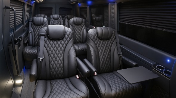 Interior of Charter Bus Company Augusta's 15 Passenger Minibus in Augusta