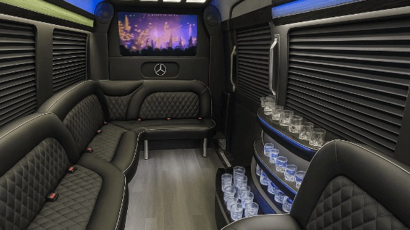 Interior of Augusta Party Bus Company's 18 Passenger Party Bus in Augusta