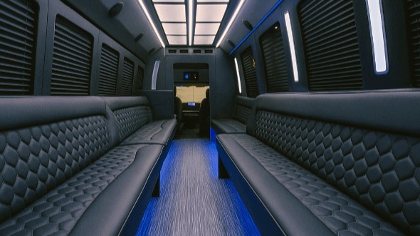 18 passenger party bus interior