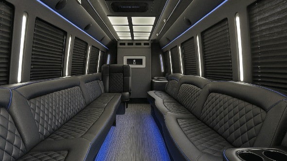 Interior of Augusta Party Bus Company's 20 Passenger Party Bus in Augusta