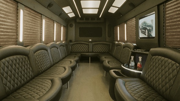 Interior of Augusta Party Bus Company's 25 Passenger Party Bus in Augusta