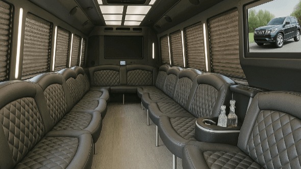 28 passenger party bus interior