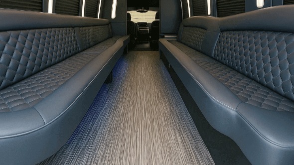 Interior of Charter Bus Company Sandy Springs's 30 Passenger Party Bus in Sandy Springs