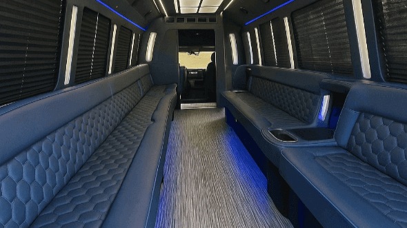 Interior of Charter Bus Company Columbia's 40 Passenger Party Bus in Columbia