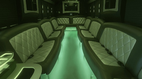 Interior of Charter Bus Company Macon's 40 Passenger Party Bus in Macon