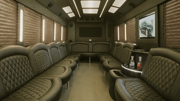 40 passenger party bus interior