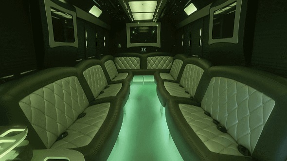 Interior of Charter Bus Company Savannah's 50 Passenger Party Bus in Savannah