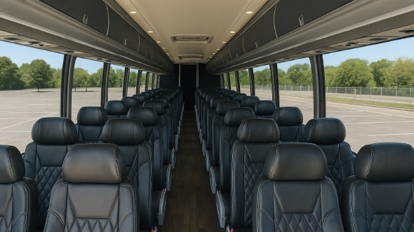 Interior of Charter Bus Company Augusta's 55 Passenger Charter Bus in Augusta