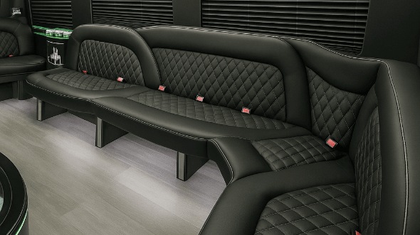 augusta 14 passenger sprinter limousine inside