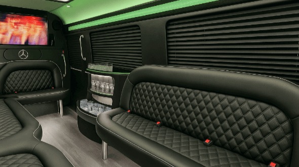 augusta 15 passenger party bus inside