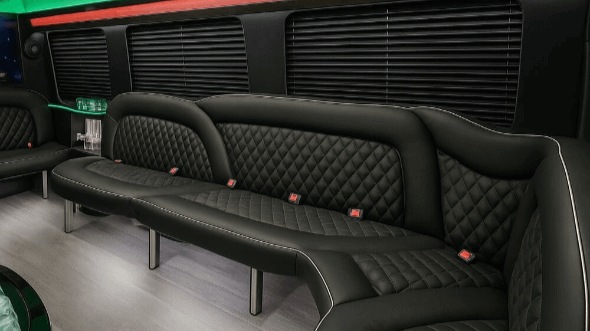 augusta 18 passenger party bus interior