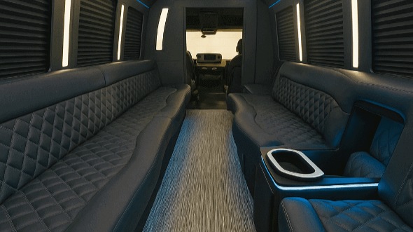 augusta 20 passenger party bus interior