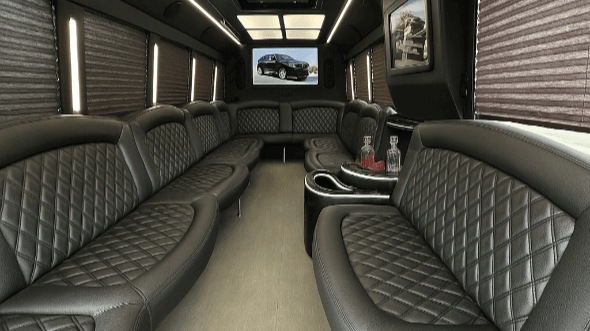 augusta 50 passenger party bus interior